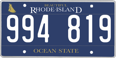 RI license plate 994819