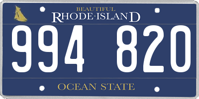 RI license plate 994820