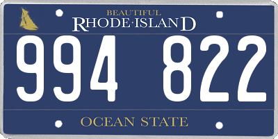 RI license plate 994822