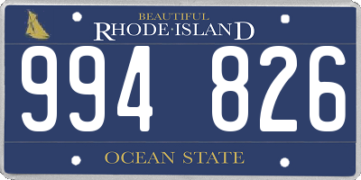 RI license plate 994826