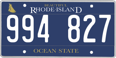 RI license plate 994827