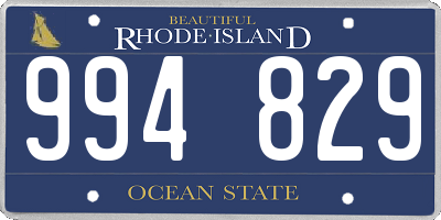 RI license plate 994829