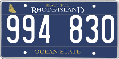 RI license plate 994830