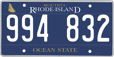 RI license plate 994832