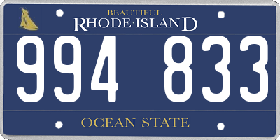 RI license plate 994833