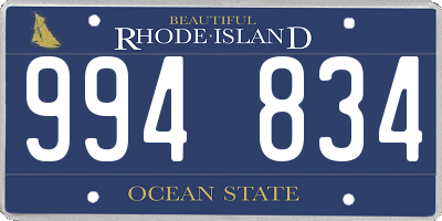 RI license plate 994834