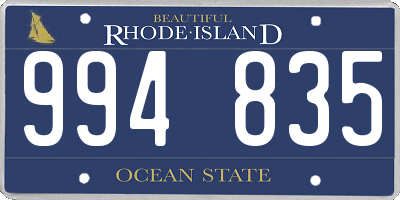 RI license plate 994835