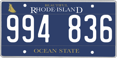 RI license plate 994836