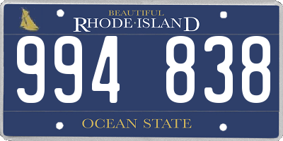 RI license plate 994838