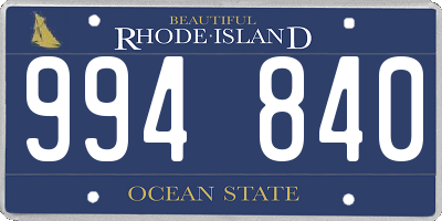 RI license plate 994840