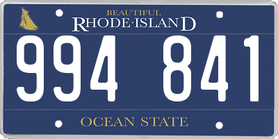 RI license plate 994841