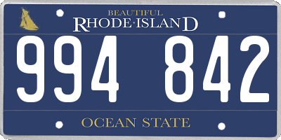 RI license plate 994842