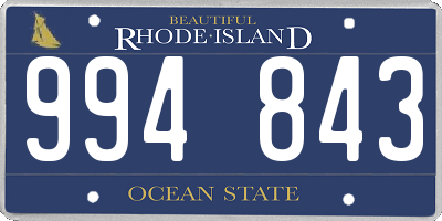 RI license plate 994843