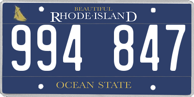 RI license plate 994847