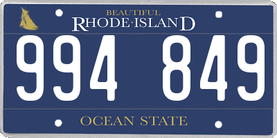 RI license plate 994849