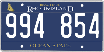 RI license plate 994854