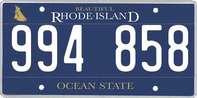 RI license plate 994858