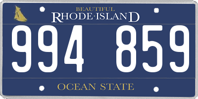 RI license plate 994859