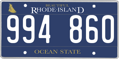 RI license plate 994860