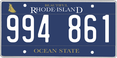 RI license plate 994861