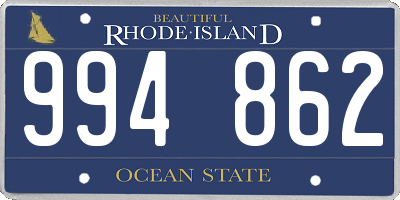 RI license plate 994862