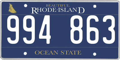 RI license plate 994863