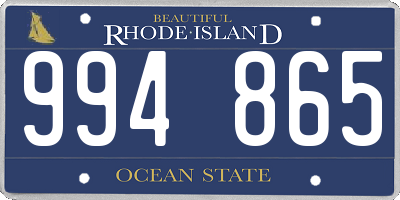 RI license plate 994865