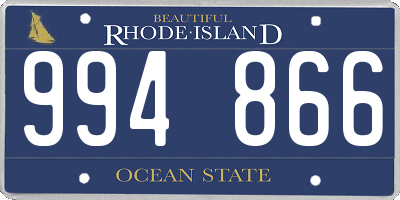 RI license plate 994866