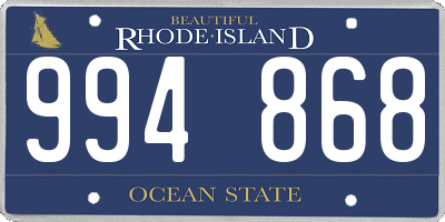 RI license plate 994868