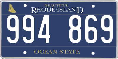 RI license plate 994869