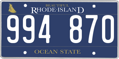 RI license plate 994870