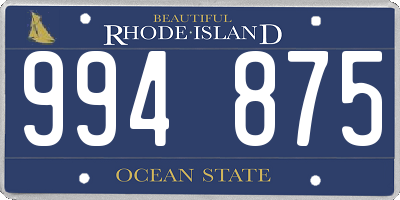 RI license plate 994875