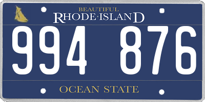 RI license plate 994876