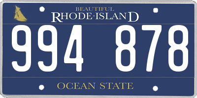 RI license plate 994878