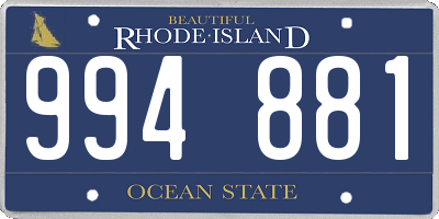 RI license plate 994881