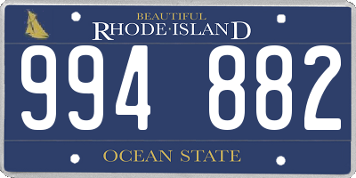 RI license plate 994882