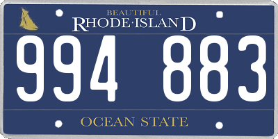 RI license plate 994883