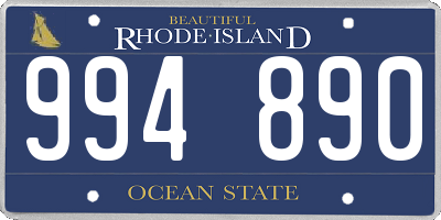 RI license plate 994890