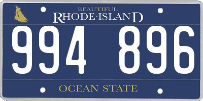 RI license plate 994896