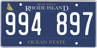 RI license plate 994897