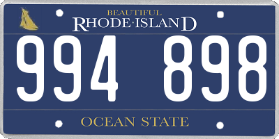 RI license plate 994898