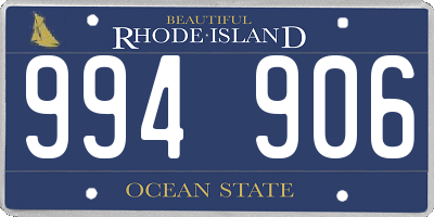 RI license plate 994906