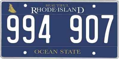 RI license plate 994907