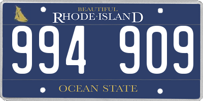 RI license plate 994909