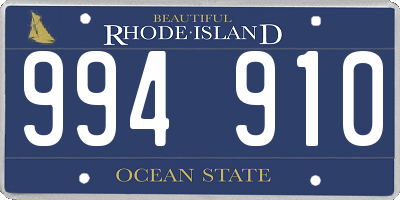 RI license plate 994910