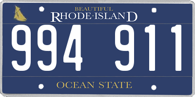RI license plate 994911