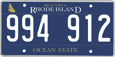 RI license plate 994912