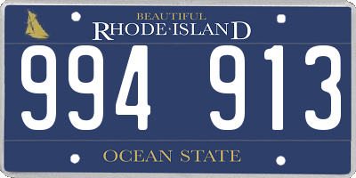 RI license plate 994913