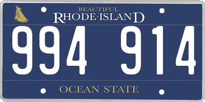 RI license plate 994914