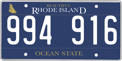 RI license plate 994916